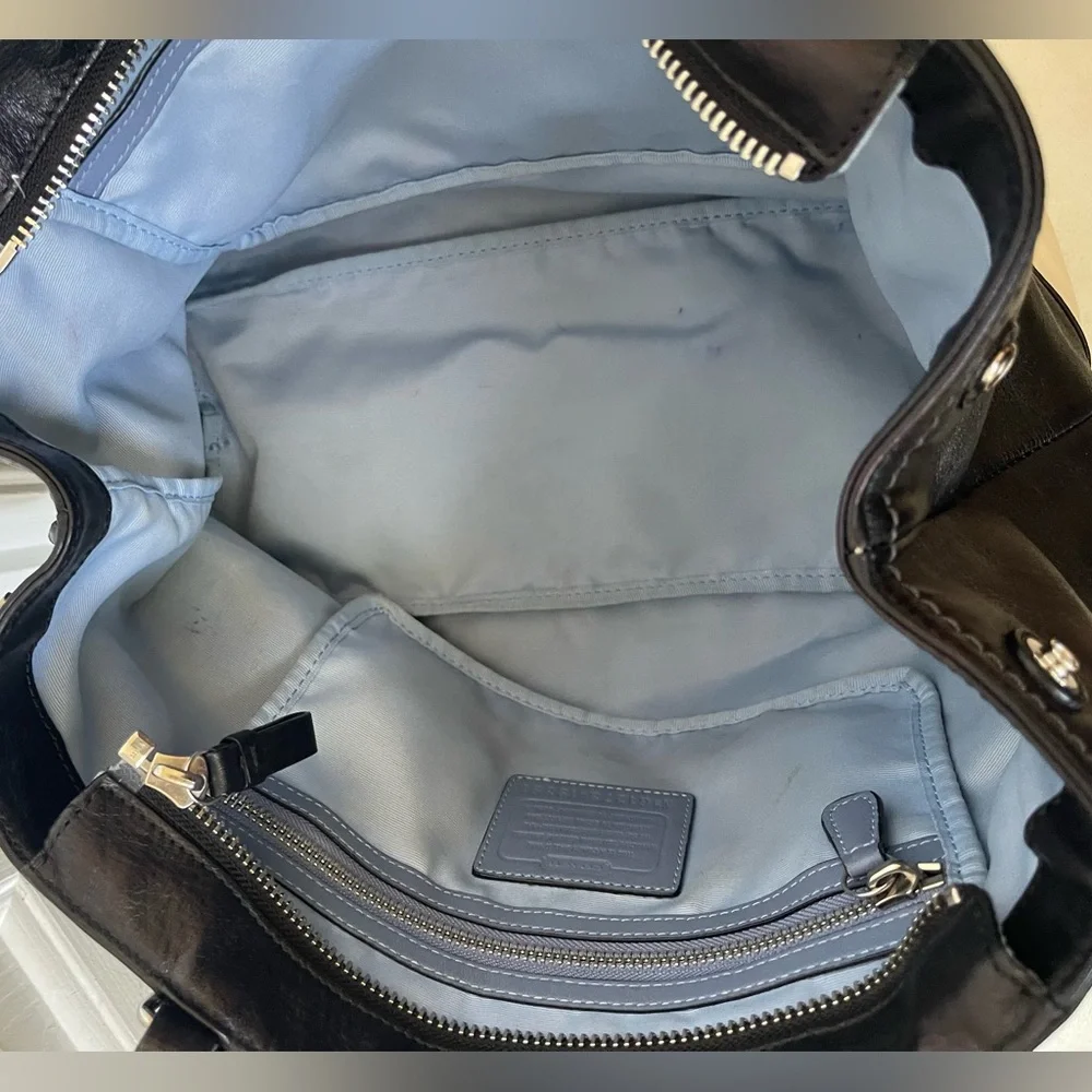 Coach Hampton Weekend color block leather tote bag - Picture 6 of 15